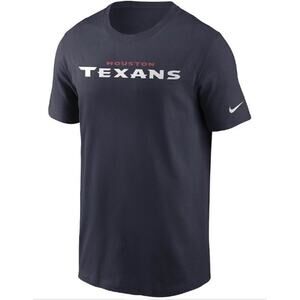 Nike Men's Texans Wordmark Essential Tee‎ Medium Or Regular Navy Houston Texans